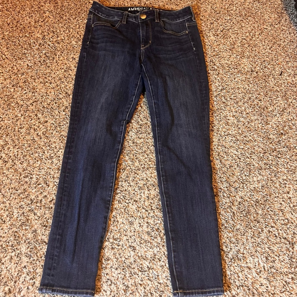 American Eagle Super Stretch X4 Dark‎ Wash Denim Jeans - Size 2 Short